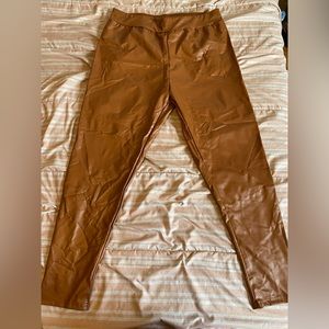 Light brown leather pants